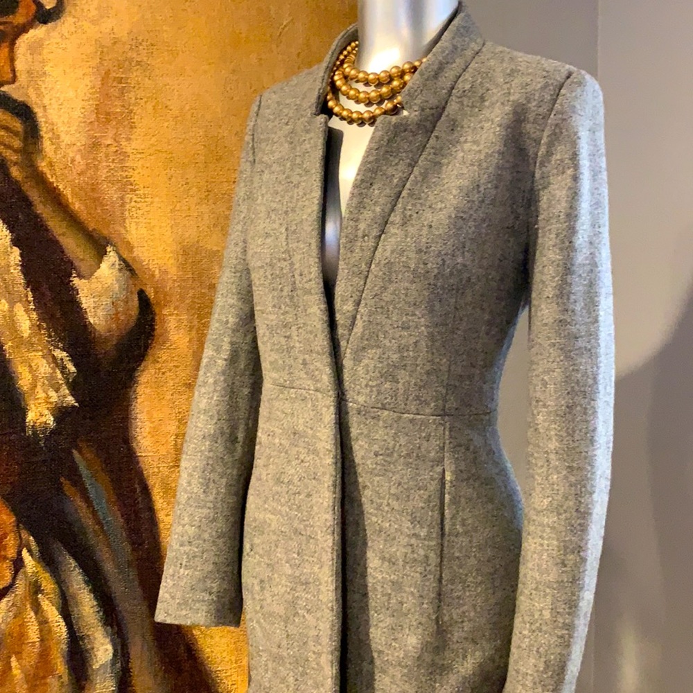 Zara Basic Grey Wool Jacket. Sz M - image 5